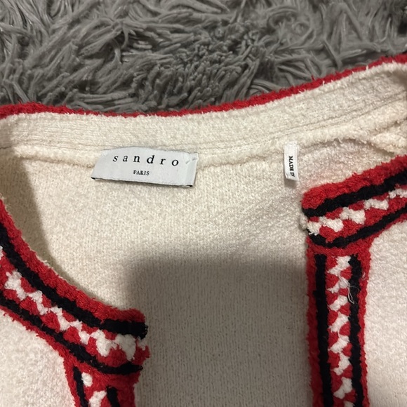 SANDRO Luce Chunky Open Front Cardigan Knit Jacket - Picture 4 of 6